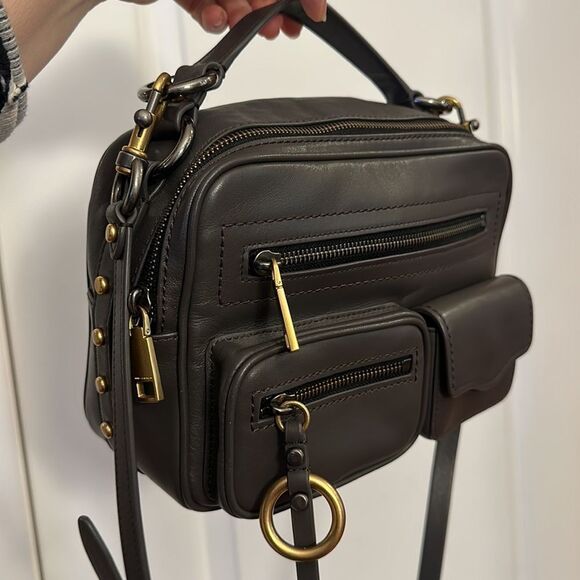 REBECCA MINKOFF JETT BOXY GRAPHITE CROSSBODY W/STUDS (GRAYISH GREEN SHADE) NWOT - Picture 13 of 17